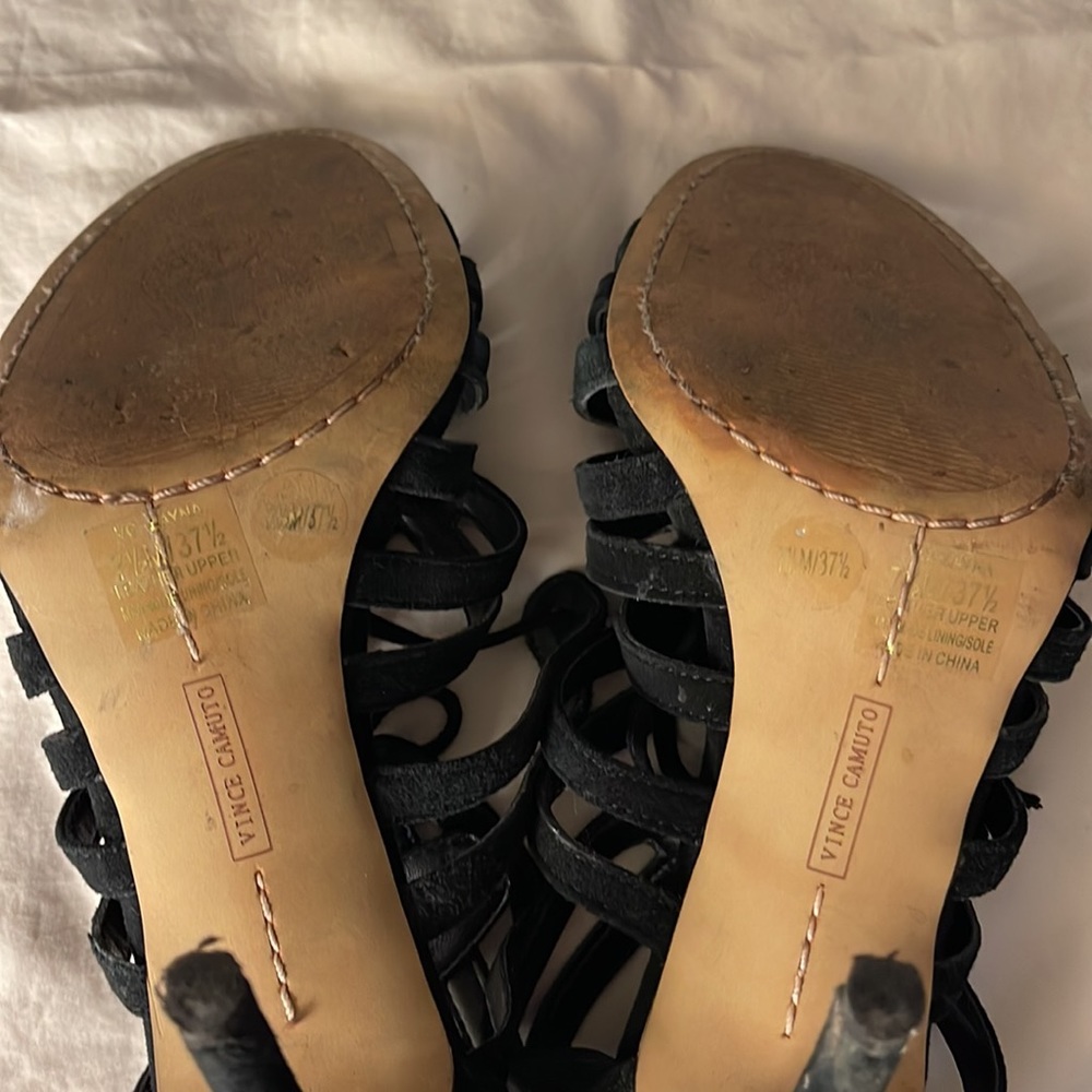 Vince Camuto Zayna Suede Lace up Strappy Sandal Heels - Picture 6 of 10
